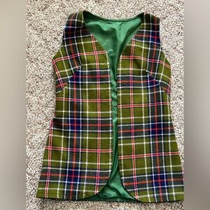 VTG 60s Green Plaid Vest